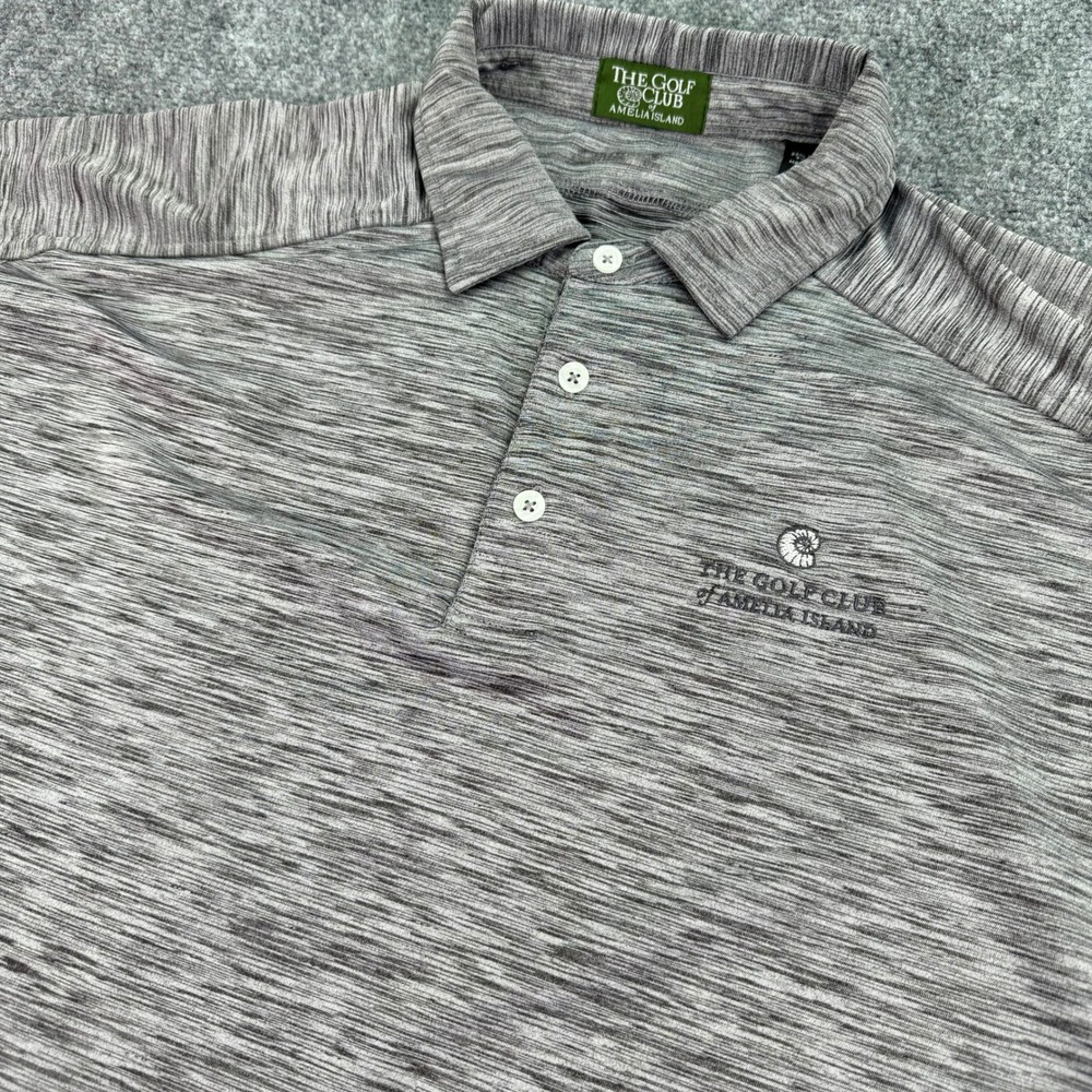 Golf Club of Amelia Island Polo Shirt Mens XL Heather Gray Performance Stretch